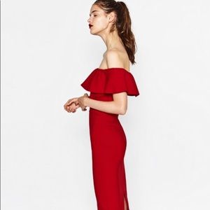 Zara cold shoulder red dress MOVING SALE